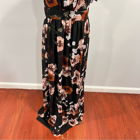 INC International Concepts Floral Black & Multicolored Halter Neck Maxi -Reemoly - Picture 5 of 12